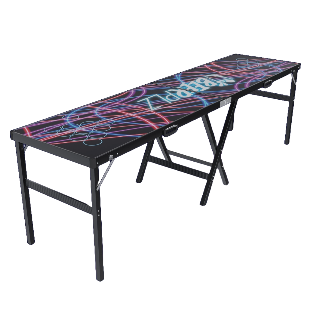 Neon Stripes Beer Pong Table